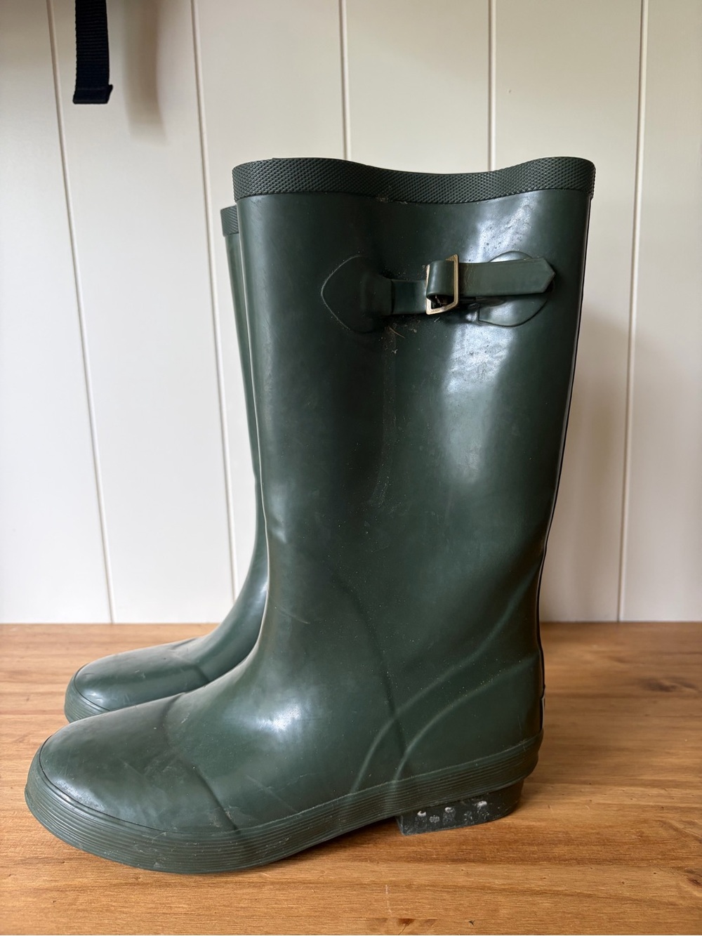 LL Bean Wellie Rain Boots Women’s Size 6 Dark Green Rubber
